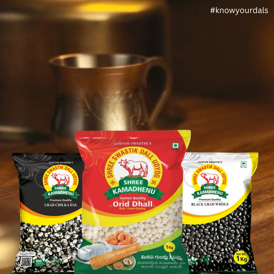 Combo of 1kg Urad Chilka Dal & 1kg Urad Gota & 1kg Sabut Urad (pack of 3)