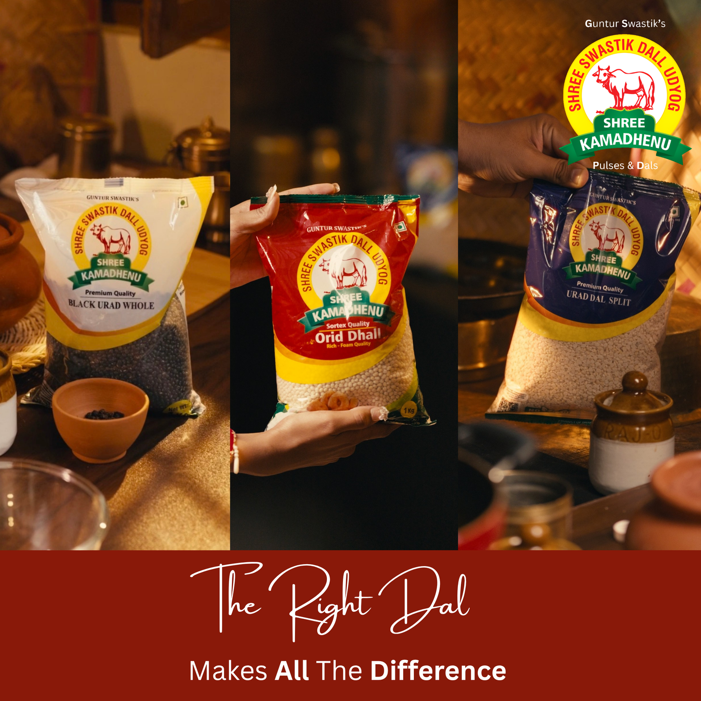 Combo of 1kg Urad Gota & 1kg Sabut Urad & 1kg Urad Dall (pack of 3)