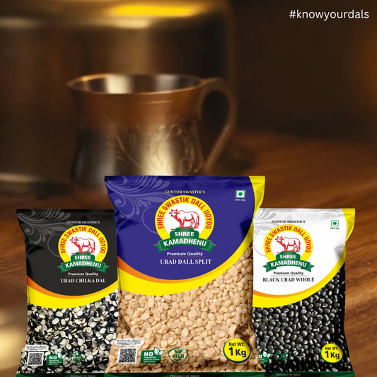 Combo of 1kg Urad Chilka Dal & 1kg Urad Dal & 1kg Sabut Urad (pack of 3)