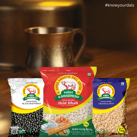 Combo of 1kg Urad Gota & 1kg Sabut Urad & 1kg Urad Dall (pack of 3)