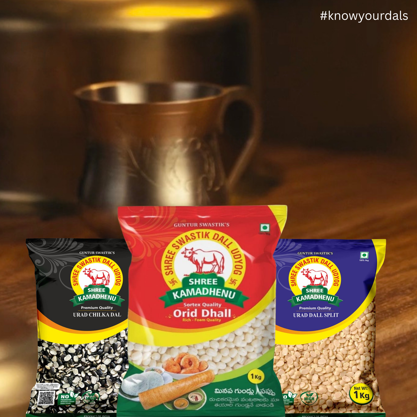 Combo of 1kg Urad Chilka Dal & 1kg Urad Gota & 1kg Urad Dall (pack of 3)