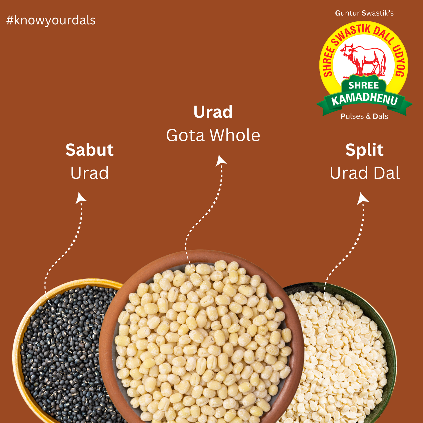 Combo of 1kg Urad Gota & 1kg Sabut Urad & 1kg Urad Dall (pack of 3)
