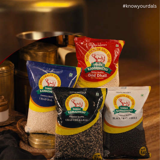 Family Pack of 1kg Urad Gota & 1kg Sabut Urad & 1kg Urad Dall & 1kg Urad Chilka Dal (pack of 4)